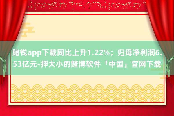 赌钱app下载同比上升1.22%；归母净利润6.53亿元-押大小的赌博软件「中国」官网下载