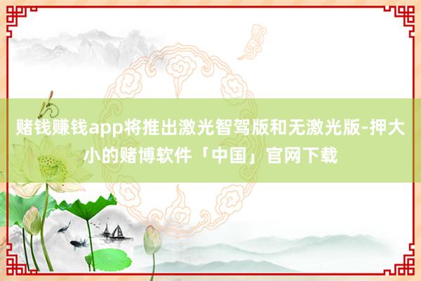 赌钱赚钱app将推出激光智驾版和无激光版-押大小的赌博软件「中国」官网下载