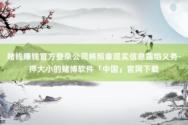 赌钱赚钱官方登录公司将照章现实信息露馅义务-押大小的赌博软件「中国」官网下载