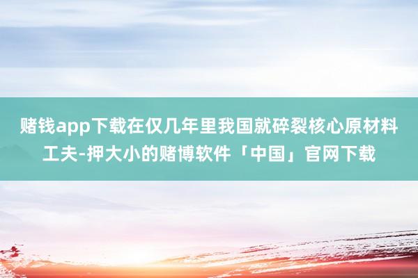 赌钱app下载在仅几年里我国就碎裂核心原材料工夫-押大小的赌博软件「中国」官网下载
